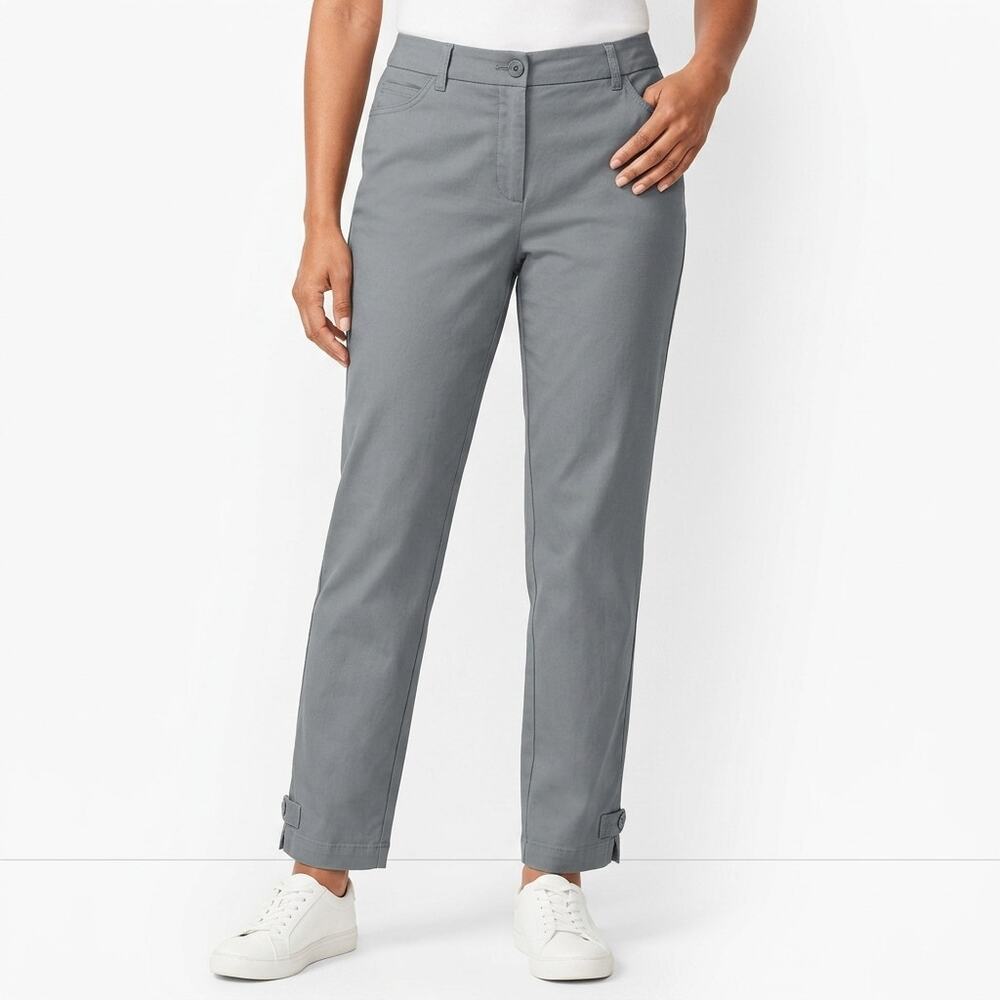 Talbots Perfect Crop Gray Cropped Stretch Pants Women Size 4